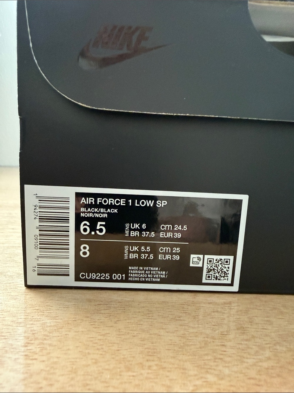 Supreme x Nike Air Force 1 Low Black Sneakers - Picture 3 of 14